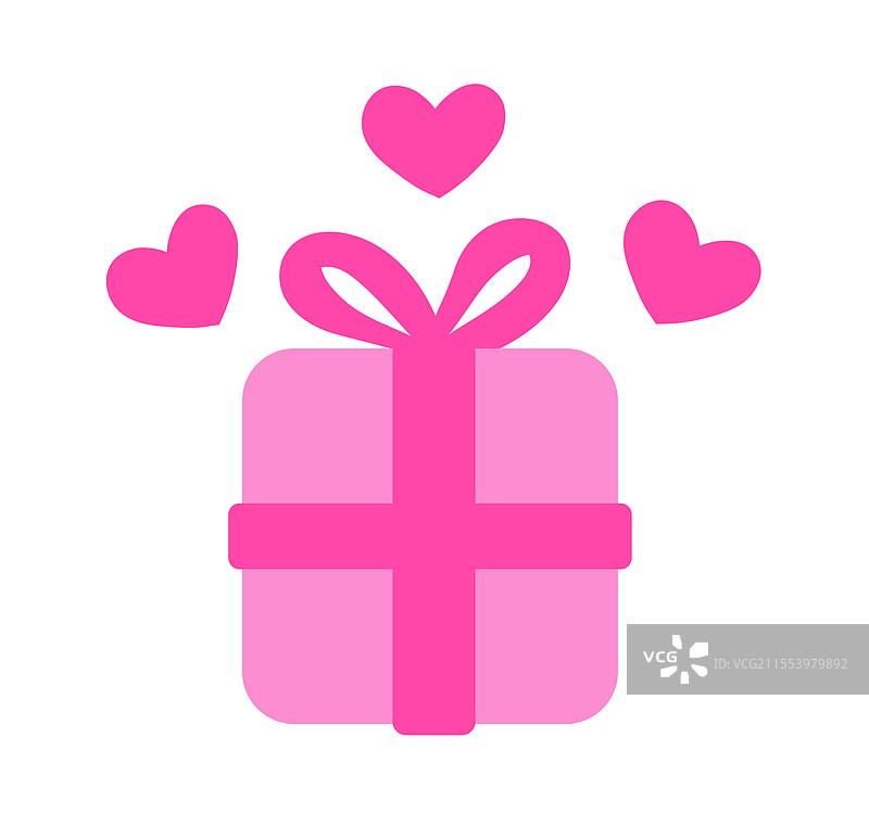 粉色的情人节礼品盒，装饰着心形图案图片素材