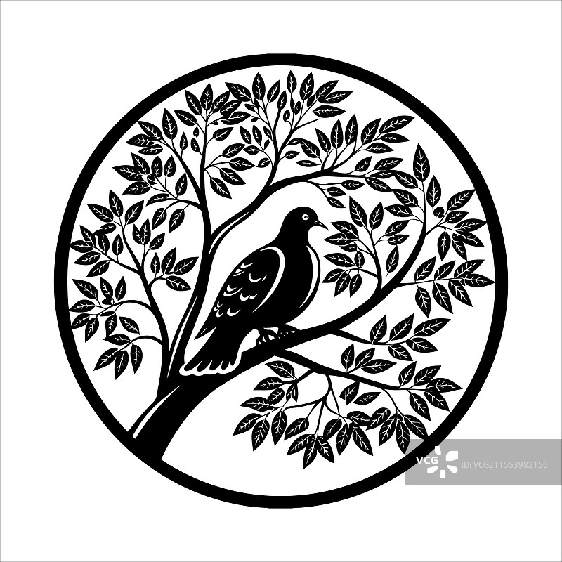 树枝上的鸽子图片素材