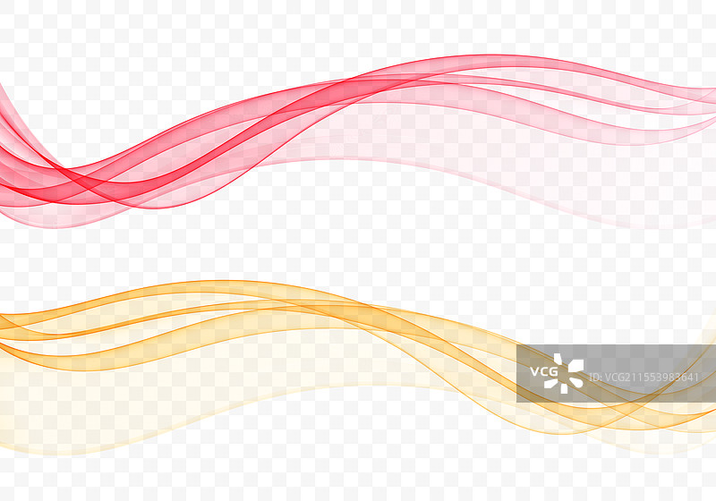 抽象透明波浪设计元素集图片素材