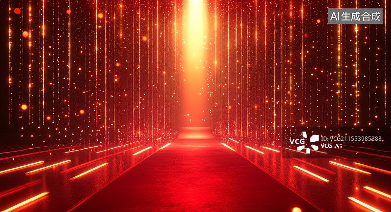 【AI数字艺术】红色星光红毯背景图片素材