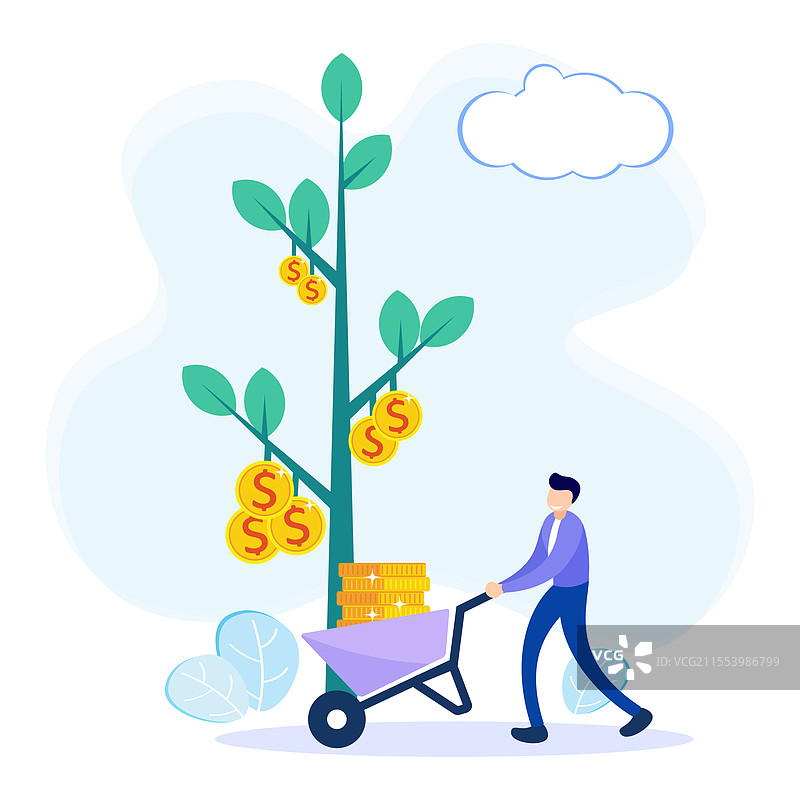 投资主题的卡通角色图形图片素材