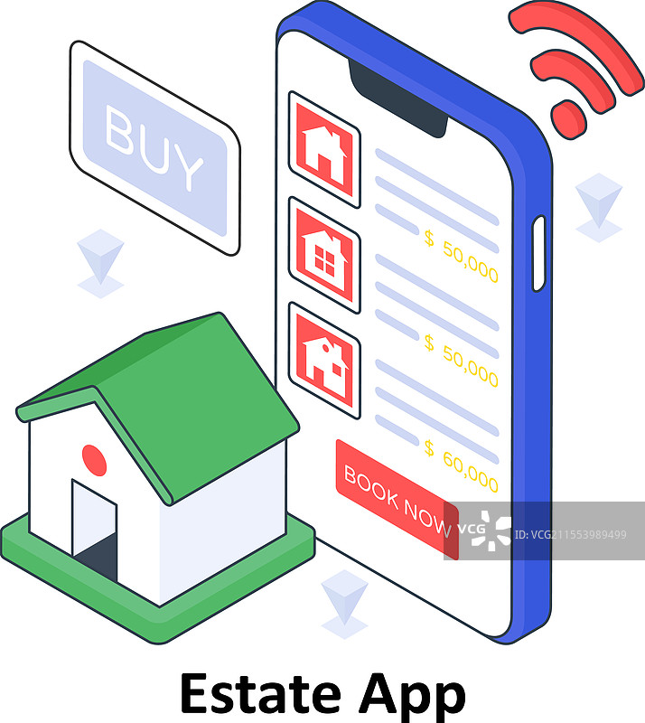 房地产应用等距彩色EPS文件图片素材