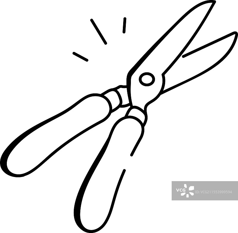 涂鸦风格的修枝剪图标图片素材