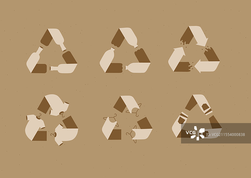 棕色回收标志类型图片素材