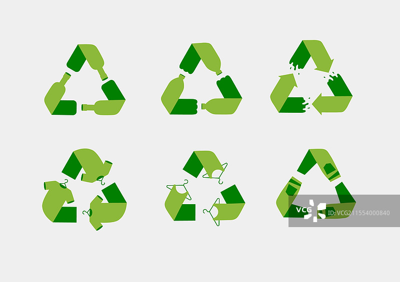绿色回收标志类型图片素材