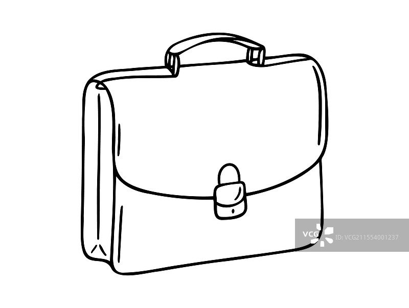 手绘公文包涂鸦图标轮廓画图片素材