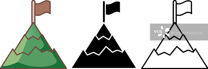 山峰成功旗帜目标成就图片素材