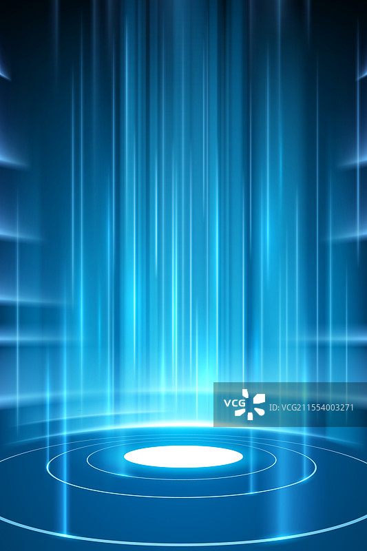 带有蓝色光线背景的舞台图片素材