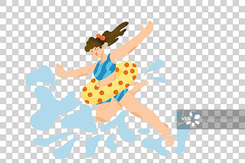 游泳女孩图片素材