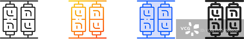 祈祷轮图标，细线性渐变蓝色描边图片素材