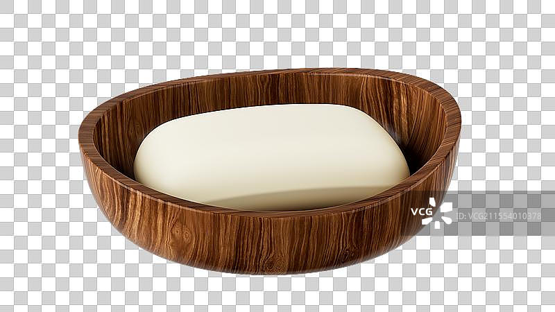 木质皂盒里的洁白香皂  手工香皂的自然之美图片素材