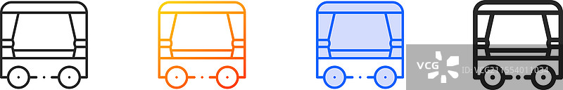 木偶剧表演图标，细线性渐变蓝色描边图片素材