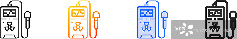 辐射探测器图标，细线性渐变蓝色图片素材