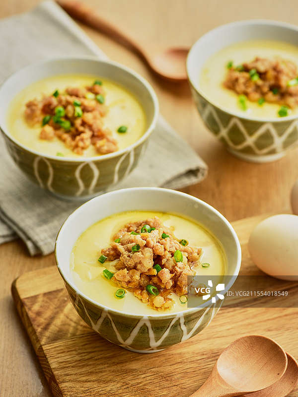 中餐美食家常菜 肉沫豆腐蒸蛋图片素材