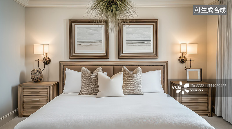【AI数字艺术】温馨舒适的卧室空间图片素材