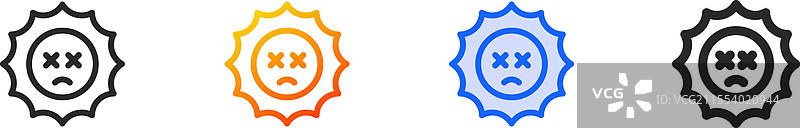 细线渐变蓝色描边的重置图标图片素材