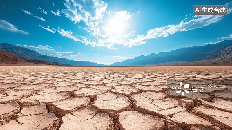【AI数字艺术】黄色辽阔的干旱土地风景图片素材