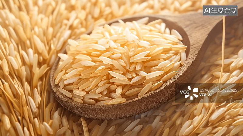 【AI数字艺术】勺子里的小麦特写镜头图片素材