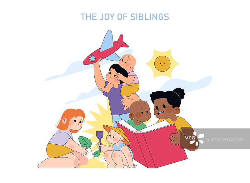 婴儿第一年的生活扁平图图片素材