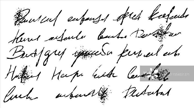 难以辨认的古老墨水笔记图片素材