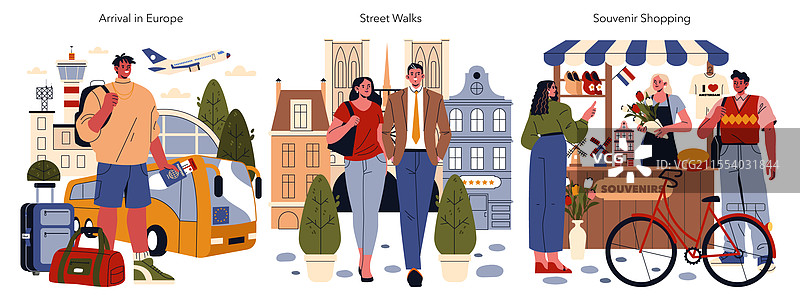 欧洲之旅平面图图片素材