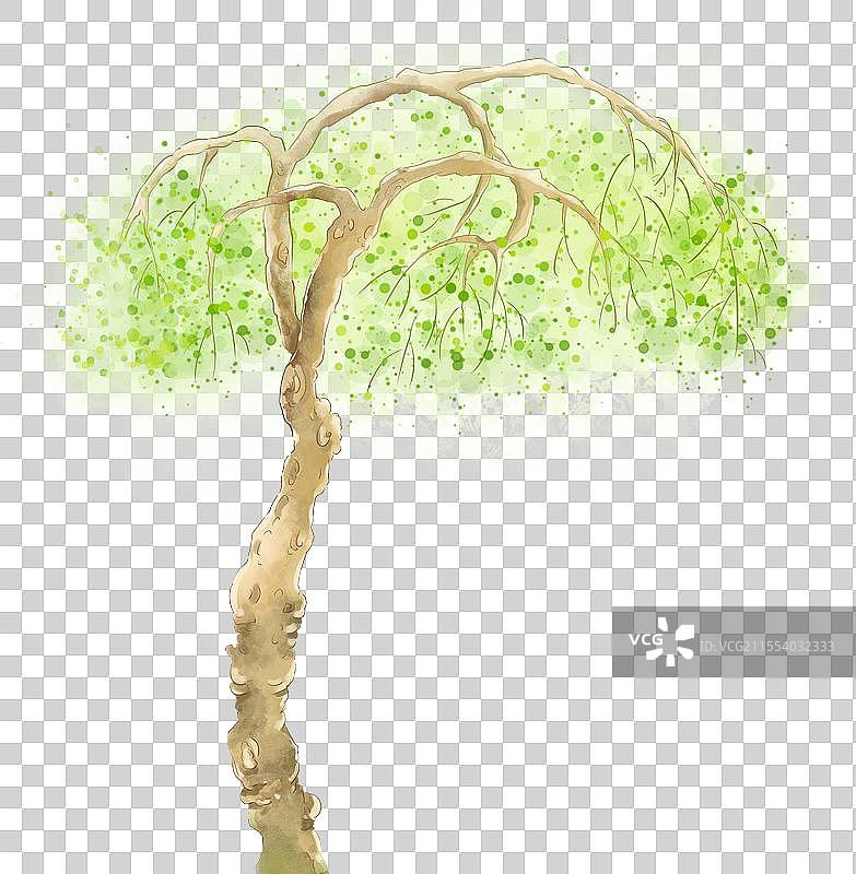 春天的柳树 春天的桃花树元素图片素材
