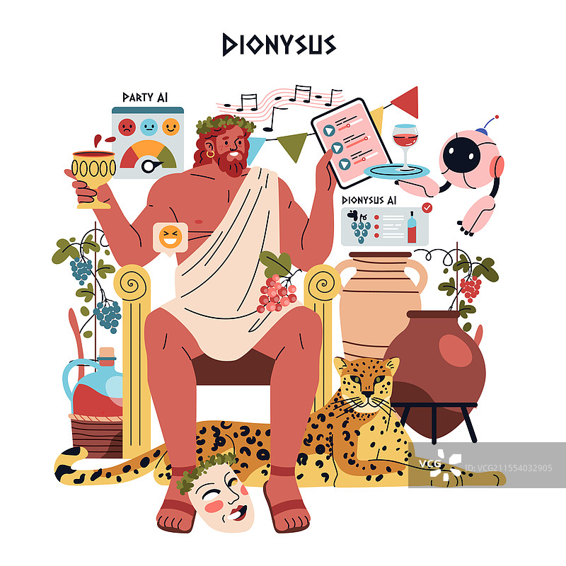 奥林匹克神祇的协同人工智能平面设计图片素材