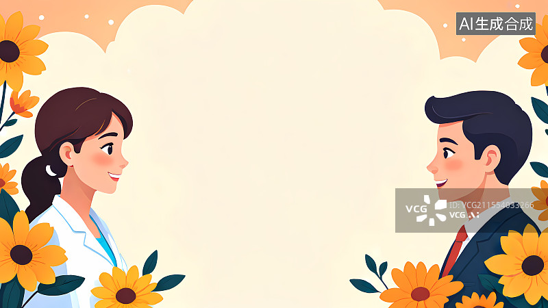 【AI数字艺术】医生和白领，劳动节青年节情人节壁纸插画背景图片素材