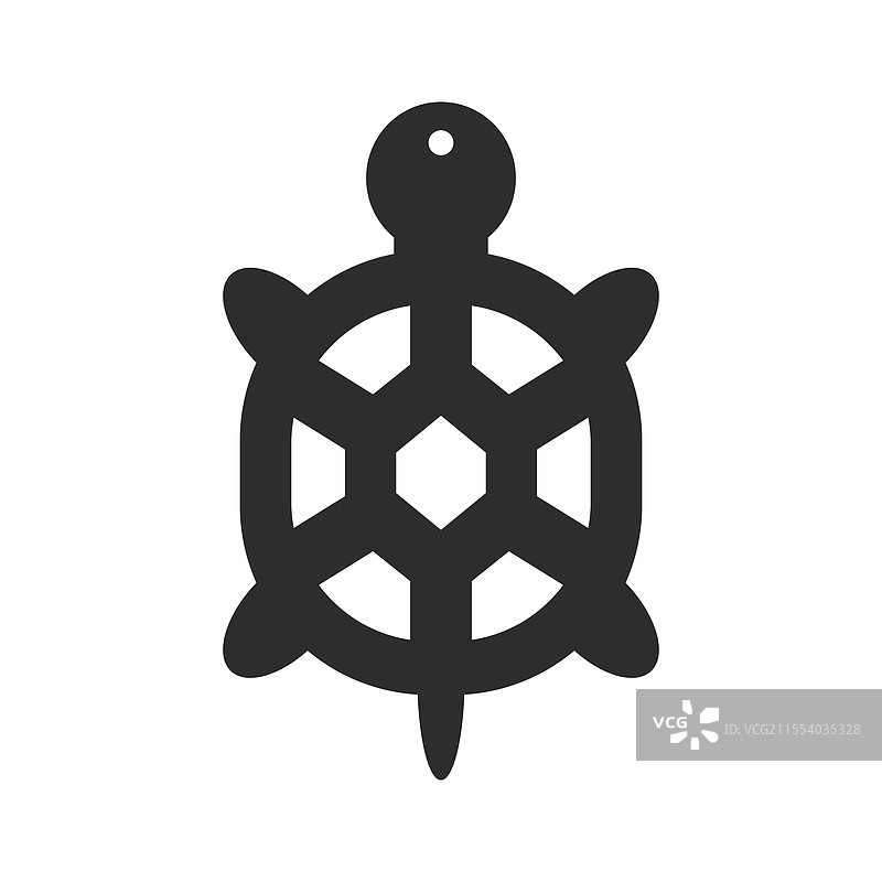 海龟形状的耳环或钥匙链设计图片素材