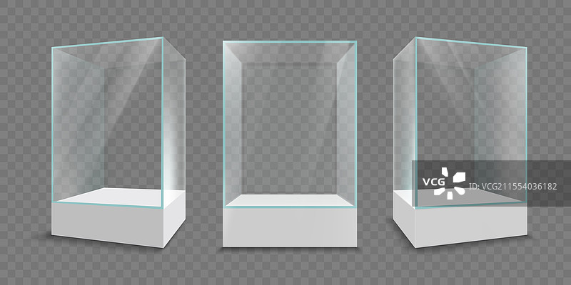 玻璃展示柜或展示盒的模型图片素材