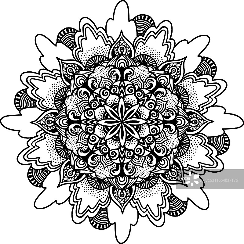 手绘印度曼陀罗亨娜涂鸦图案图片素材