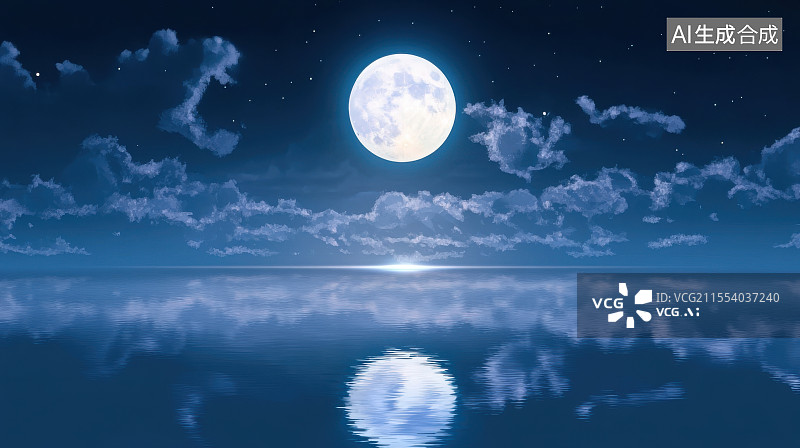 【AI数字艺术】中国传统孔明灯中秋节月亮习俗背景图片素材