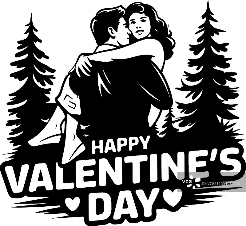 情人节快乐剪影设计图片素材