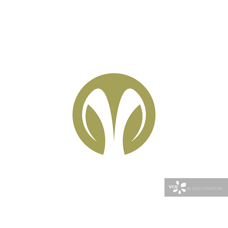 字母M叶子logo设计，M有机图标图片素材