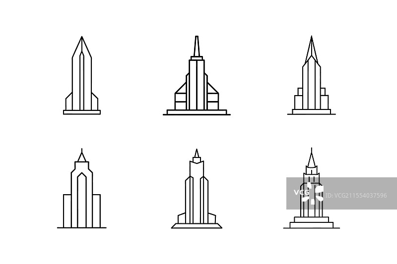 摩天大楼线条艺术图片素材