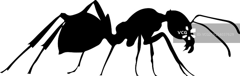 创意蚂蚁剪影画图片素材