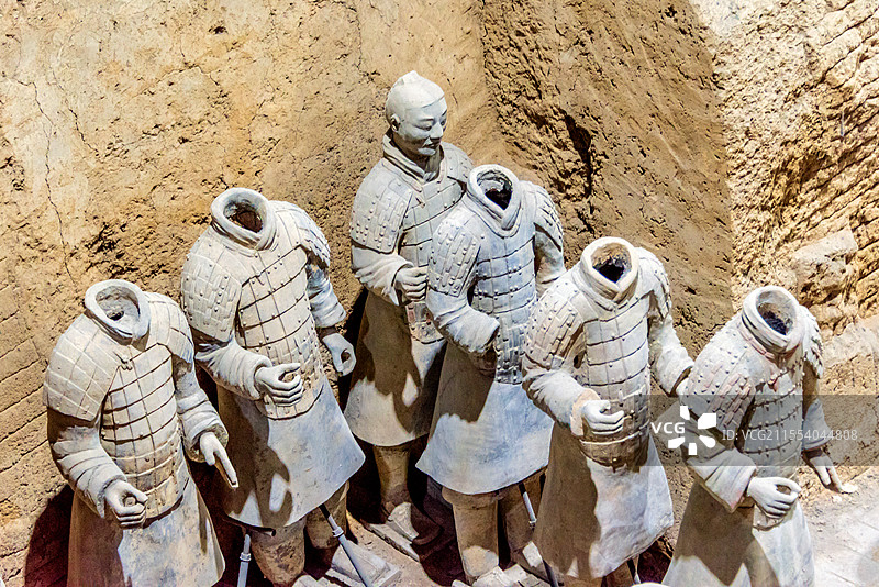 中国陕西西安秦始皇兵马俑博物馆三号坑遗址陶俑图片素材