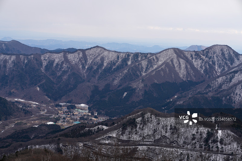 日本 日光 明智平观景台 男体山图片素材