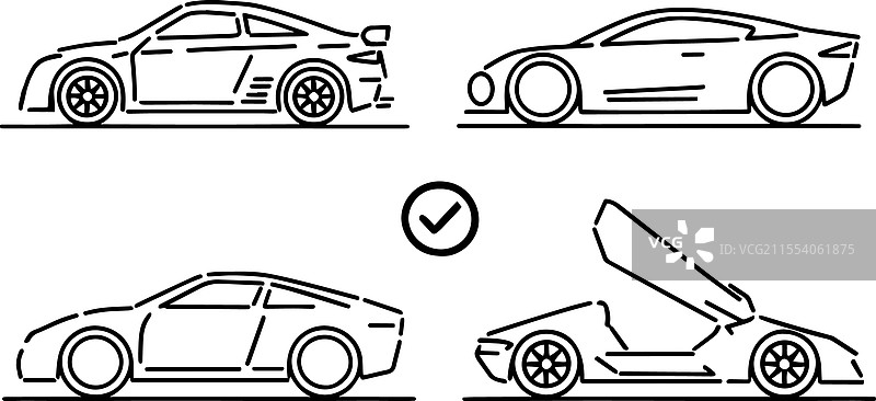 简单的黑色轮廓汽车图标图片素材