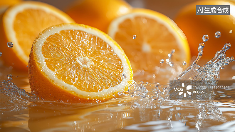 【AI数字艺术】新鲜的橙子水果图片素材