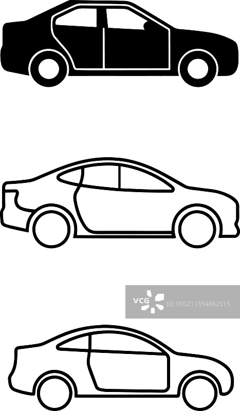 简单的黑色轮廓汽车图标图片素材