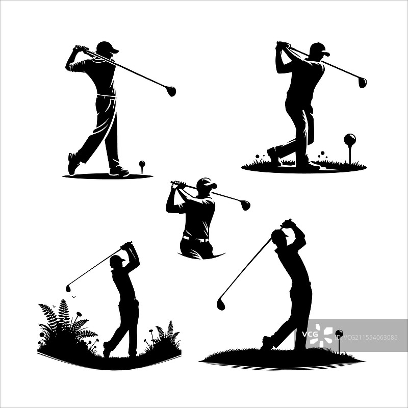 高尔夫球手艺术作品图片素材