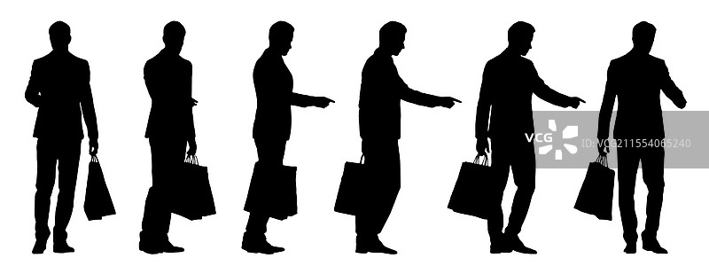 一个黑色剪影的男人在持有商店图片素材