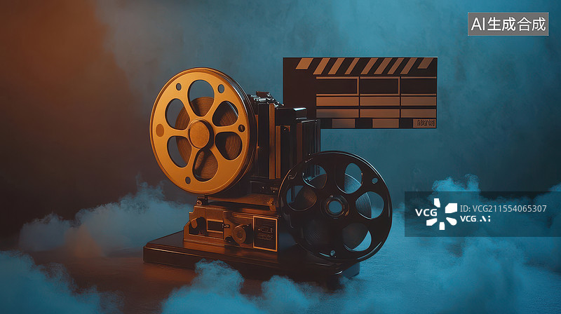 【AI数字艺术】怀旧电影放映的永恒魅力图片素材