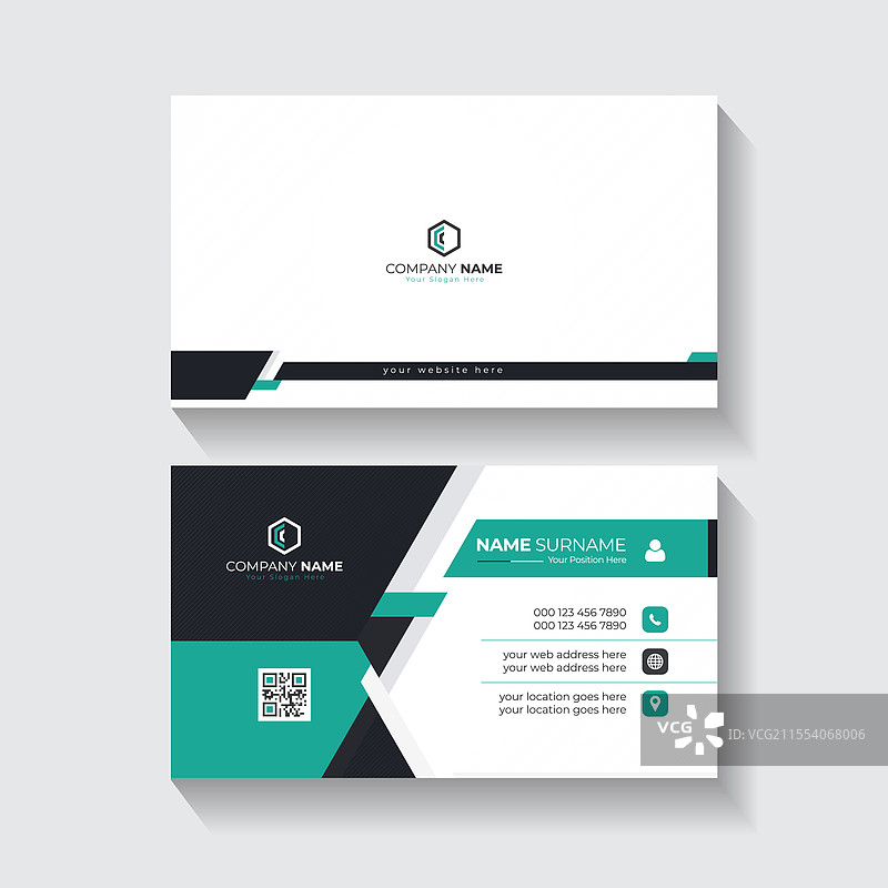 优雅的名片模板，带有抽象背景图片素材