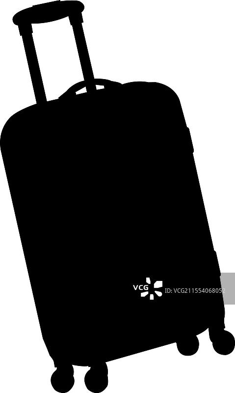 一个简单干净的轮式行李箱轮廓图片素材
