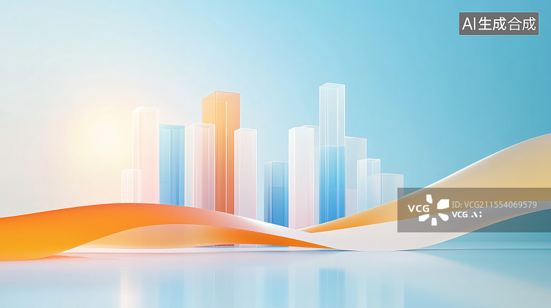【AI数字艺术】3D抽象城市天际线与城市建筑图片素材