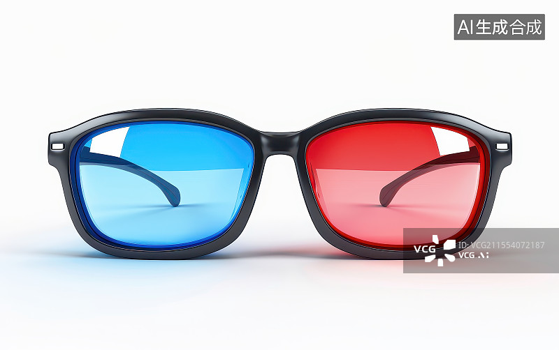【AI数字艺术】白色背景上的3D眼镜图片素材