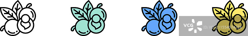 龙眼图标轮廓，绿色、蓝色和黄色风格图片素材