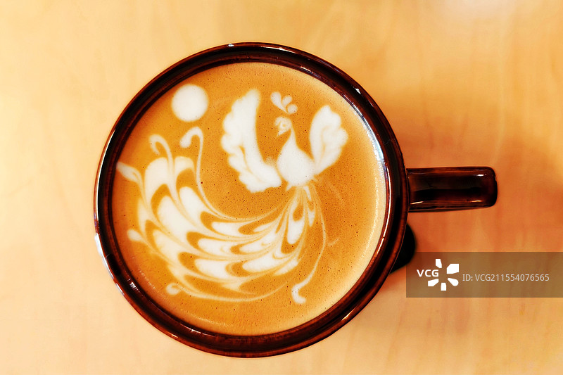 凤凰拉花咖啡图片素材